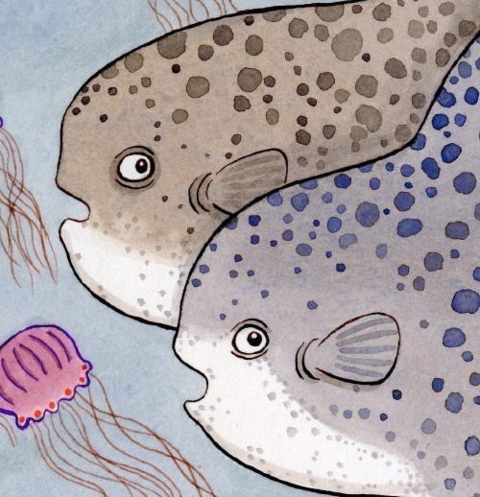 Ocean Sunfish Art, Mola Mola Art, Fish,ocean - Along for the Ride - Etsy