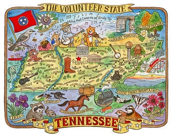 Tennessee State Map 11"x14"