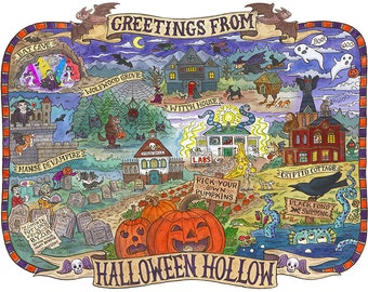 Halloween Hollow Art Print 11"x 14"