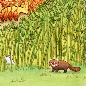 Chinese Dragon Panda Bamboo Art Print 16 x 20 limited Edition image 5