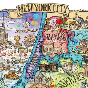 New York City Map Art 8 x 10 image 1