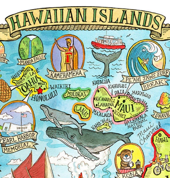 Hawaii Islands State Map 11 Hawaii Islands State Map 11