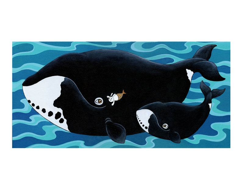 Bowhead Whale and Merbunny Art Print The Secret 8 x 10 image 5