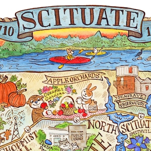 Scituate Rhode Island Map Kunstdruck 41cm x 50cm