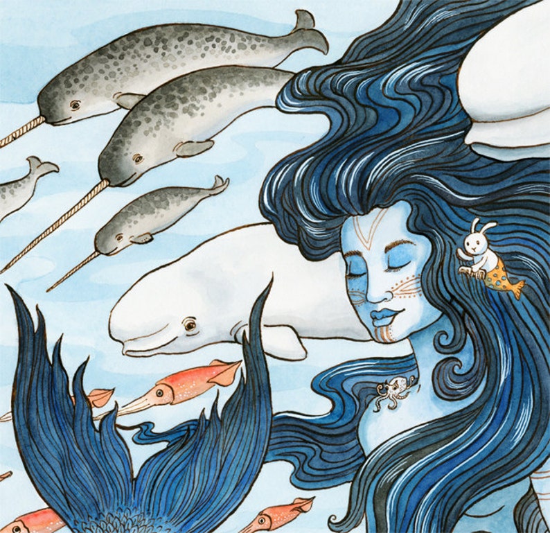 Sedna Arctic Mermaid Sea Goddess Art Print 8x10 image 2