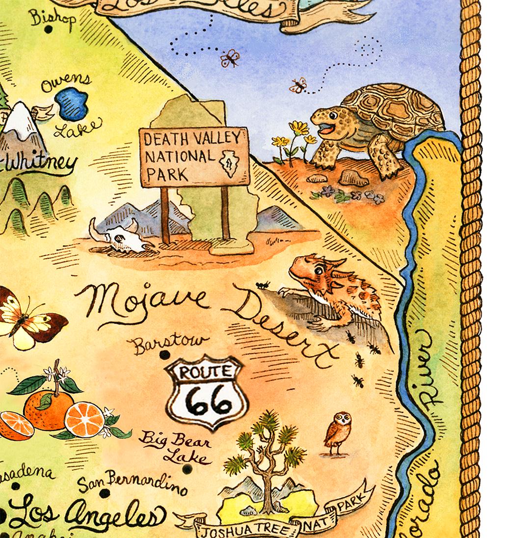 カリフォルニア地図アートプリント 8インチ x 10インチ - Etsy 日本