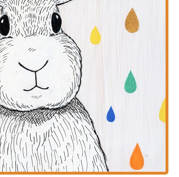 Colorful Raindrop Bunny Art Print - Etsy