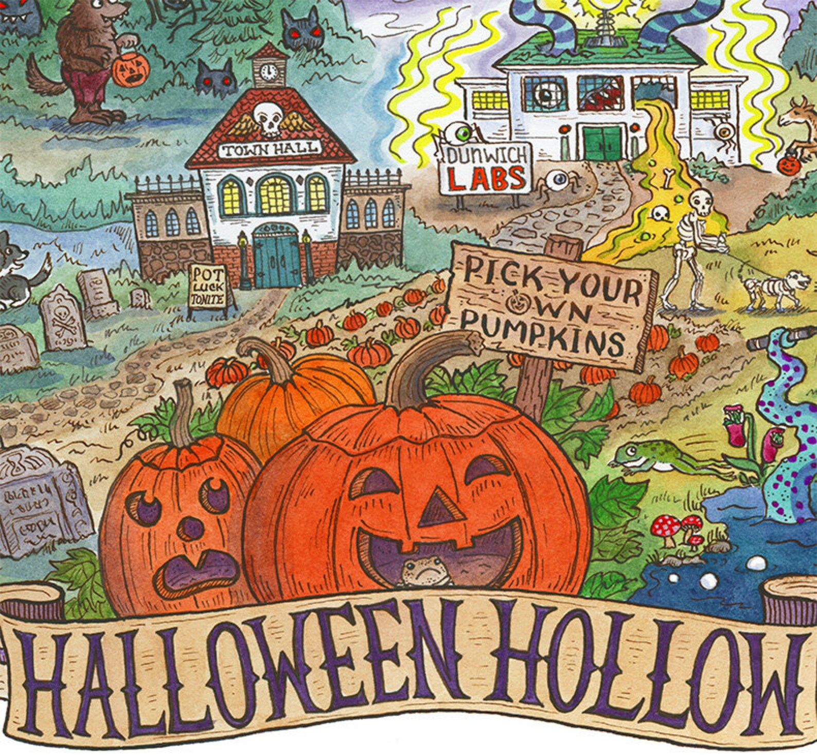 Halloween Hollow Art Print 11x 14 Etsy