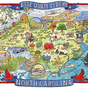Karte von North Carolina 20x25cm