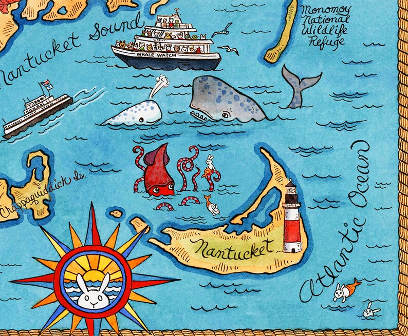 Map of Cape Cod Art Print 8 X10 Etsy