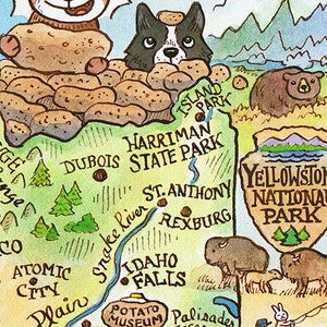 Idaho State Map Art Print 8" X 10" - Etsy