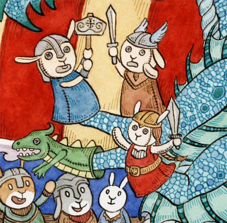 Viking Ship the Saga Norse sea Dragon Art Print 11 x 14 image 4