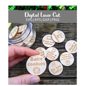 Christmas Activities 30 Tokens Digital Download, SVG and other file types for laser cutting