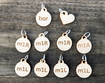 Sweater Knitting Instructions Stitch Markers - set of 10 wooden round laser cut markers