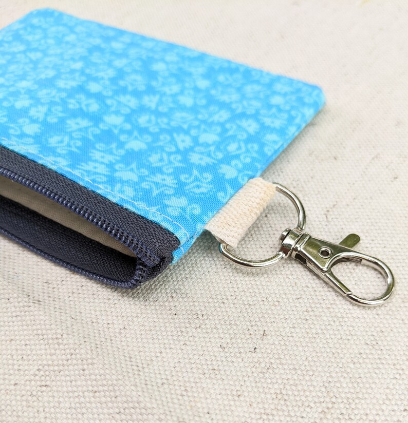 Tiny Card Pouch with Clip, Zipper Pouch to Hold Cards, Keychain Pouch, Change Purse image 4