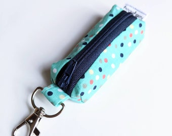 Lip Balm Pouch with Clip, Keychain Lip Balm Holder, Zipper Lip Balm Pouch, Flashdrive Holder Pouch, Lipstick Holder