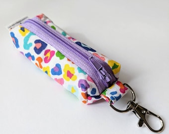 Lip Balm Pouch with Clip, Keychain Lip Balm Holder, Zipper Lip Balm Pouch, Flashdrive Holder Pouch, Lipstick Holder