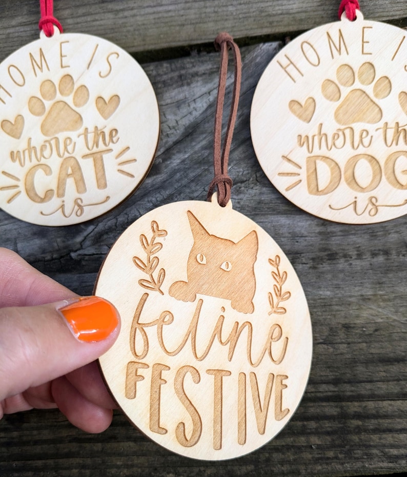 Cute Pet Ornament, Laser Cut and Engraved Tree Ornament for Dog and ...