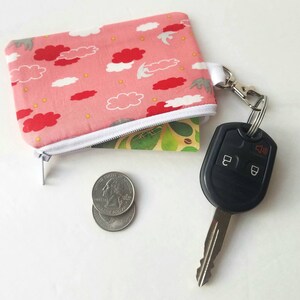 Tiny Card Pouch with Clip, Zipper Pouch to Hold Cards, Keychain Pouch, Change Purse image 6