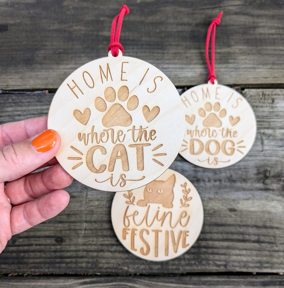 Cute Pet Ornament, Laser Cut and Engraved Tree Ornament for Dog and ...