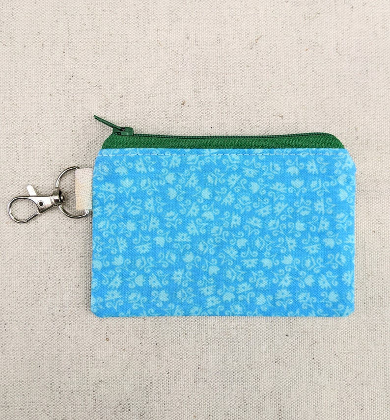 Tiny Card Pouch with Clip, Zipper Pouch to Hold Cards, Keychain Pouch, Change Purse image 3