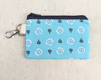 Tiny Card Pouch with Clip, Zipper Pouch to Hold Cards, Keychain Pouch, Change Purse