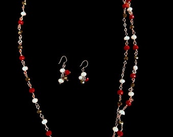 Necklace and earrings for women Natural Jewelry with River Pearls and 925 Sterling Silver from Taxco Mexico