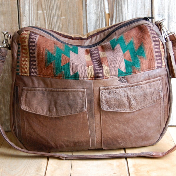 Aged Brown Tundra with navajo fabric