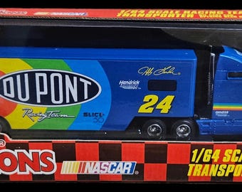 Vintage Nascar Jeff Gordon Die Cast 1/64 Scale Racing Team Transporter