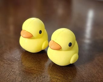 Yellow Ducks,  Schrader Valve Stem Caps - Set of 2
