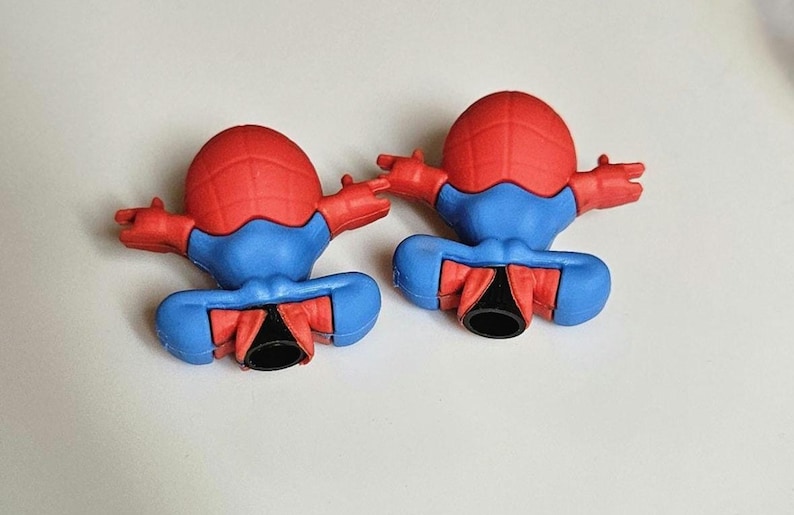 Spiderman sitting Schrader Valve Caps, Cycle Enthusiasts, Pair bild 6