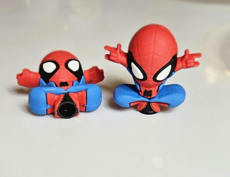 Spiderman sitting Schrader Valve Caps, Cycle Enthusiasts, Pair bild 2