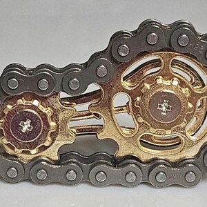 Zinc Alloy Metal Chain Fidget Spinner, bicycle enthusiast Gray/Gold