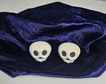 White Skeleton Schrader Valve Caps, Cycle Enthusiasts, PAIR