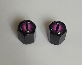 Purple Dragon Eye Aluminum Valve Caps, Car Tire Stem Covers