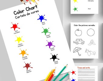 Portuguese Colors Learning Activity Pages (PDF)