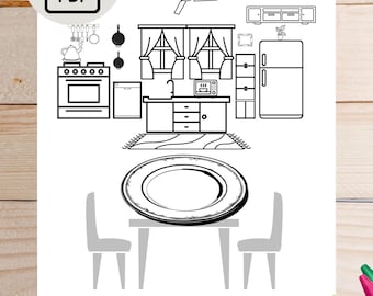 Learn Italian Coloring Book: Kitchen Vocabulary (PDF)