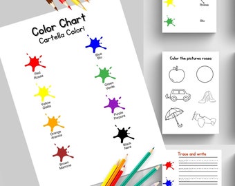 Italian Colors Learning Activity: English-Italian Translations (PDF)
