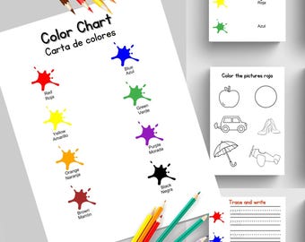 Spanish Colors Learning Activity: English to Spanish Printable (PDF)
