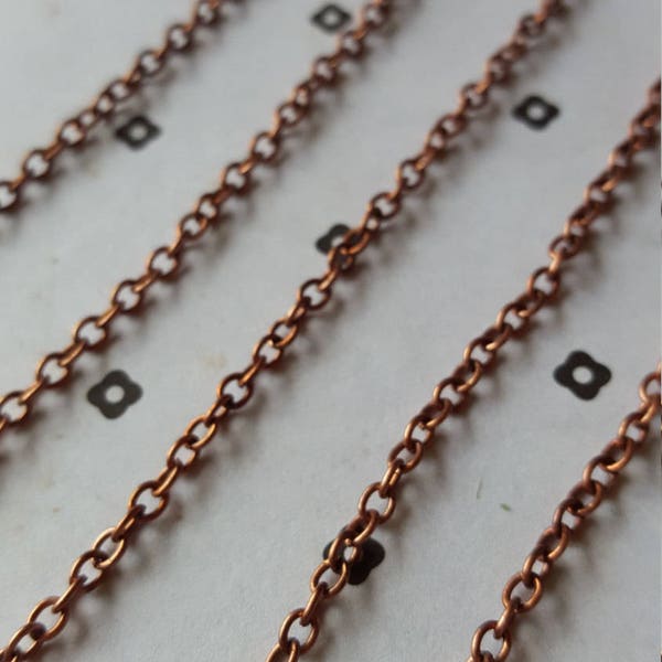 10 Ft. Antiqued copper chain 3x4mm