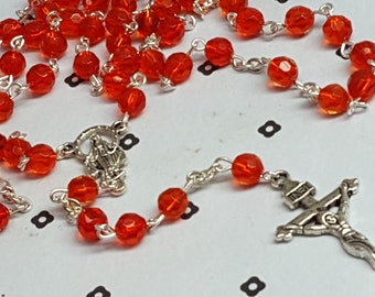 Red Handmade Catholic Rosary
