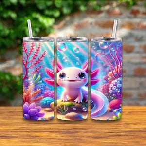 Skinny Tumbler 20 Oz / Pink Axolotl