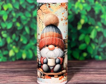 Skinny Tumbler 20 Oz / Fall Gnome
