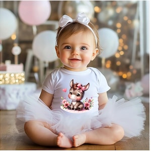 Baby Onesie Short Sleeve / Baby Donkey