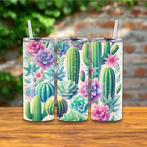 Skinny Tumbler 20 Oz / Succulents And Cactus