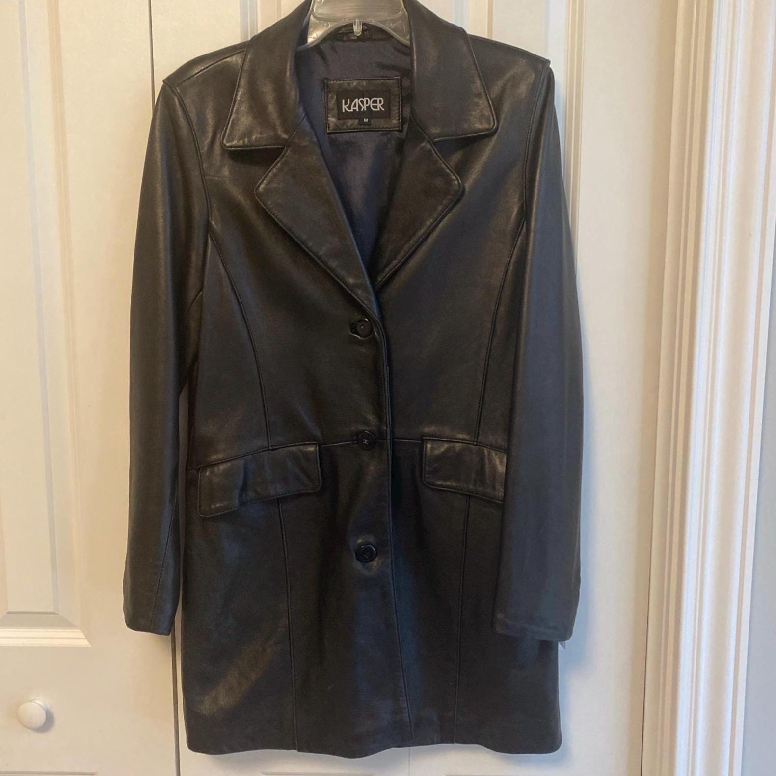 Kasper leather jacket sale