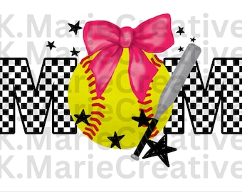Design de camiseta png com laço rosa da mãe do softball
