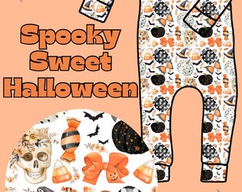 Arquivo sem costura assustador e doce de Halloween