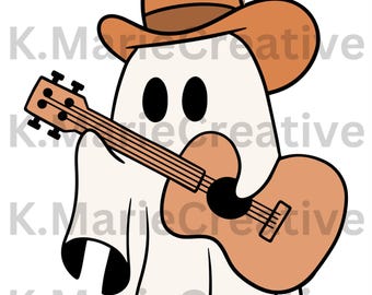 Halloween outono cowboy pena fantasma design de camiseta SVG png
