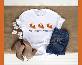 Zoeteaardappeltaart en ik hou mijn mond SVG png T-shirtontwerp